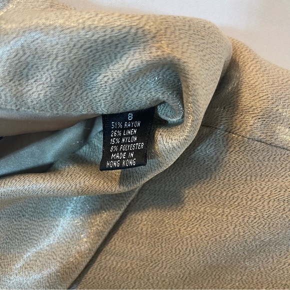 𝅺Ellen Tracy Gray Linen Blend Button Front Relaxed Tunic Size 8 - Picture 12 of 13